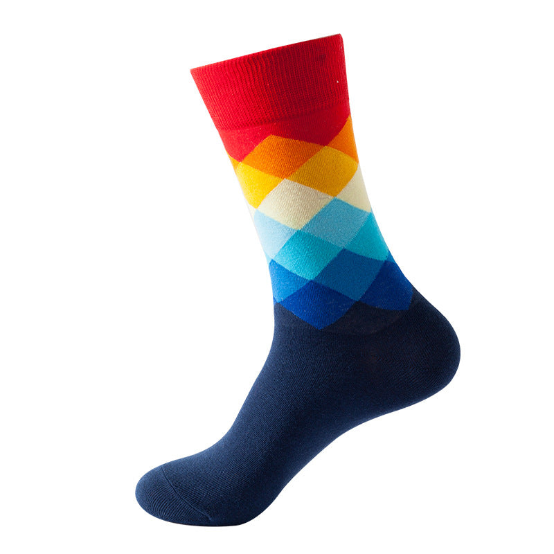 Vibrant Diamond Twist Socks