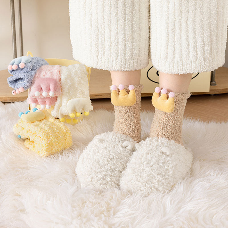 Royal Crown Coral Fleece Socks - 3 Pairs