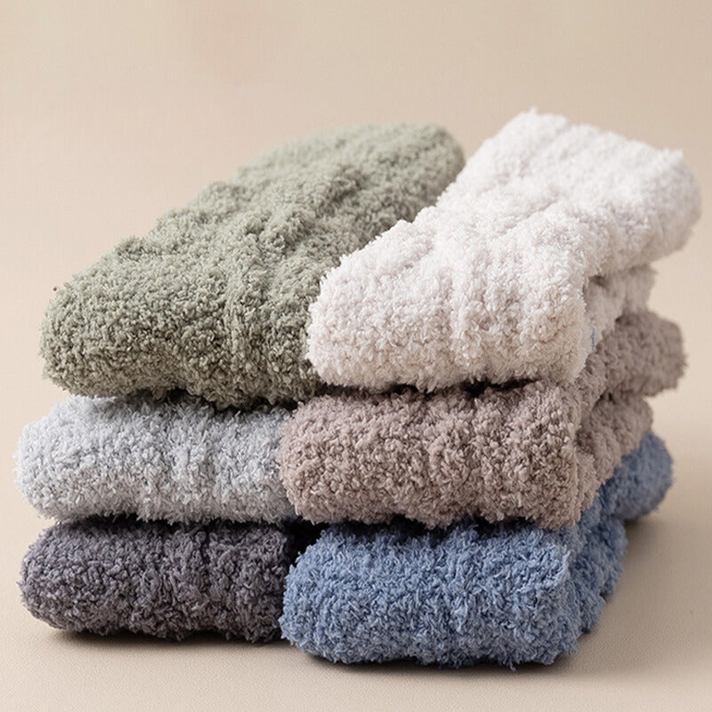 Men Fluffy Bed Socks Crew - 3 Pairs