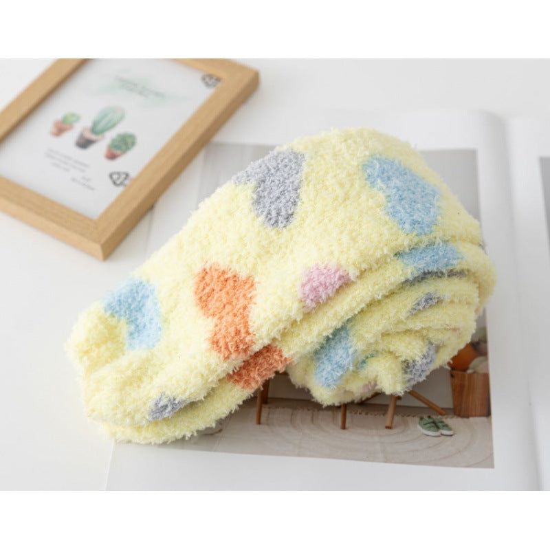 Cloudy Heart Fleece Lounge Socks - 2 Pairs