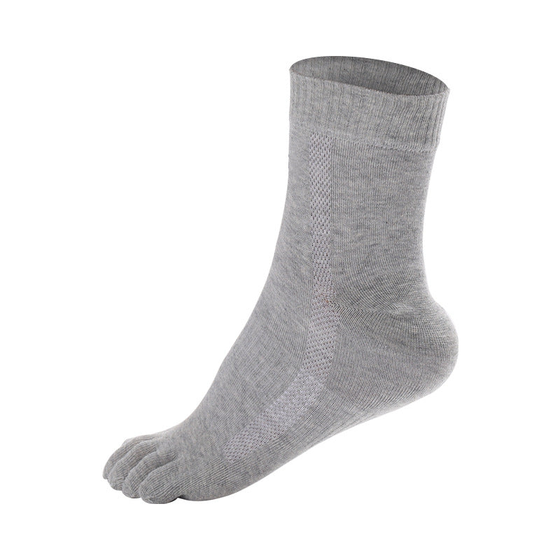 Men’s Classic Cotton Toe Socks – Breathable Crew Style for Everyday Comfort - 3 Pairs