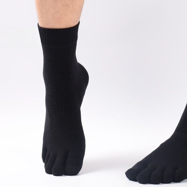 Men’s Classic Cotton Toe Socks – Breathable Crew Style for Everyday Comfort - 3 Pairs
