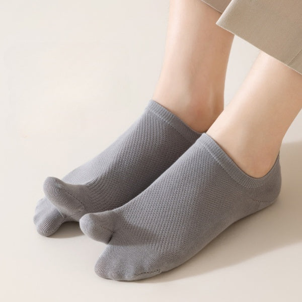 Men’s Split Toe Mesh Low Cut Socks – Breathable Summer Cotton - 3 Pairs