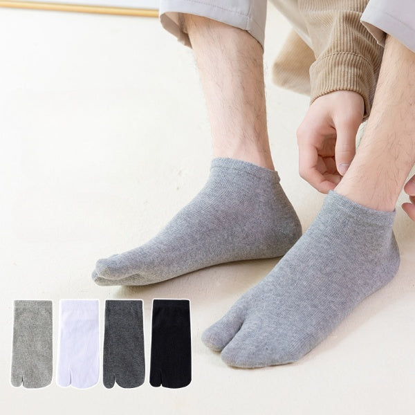 Men’s Split Toe Cotton Ankle Socks – Breathable & Anti-Slip - 3 Pairs