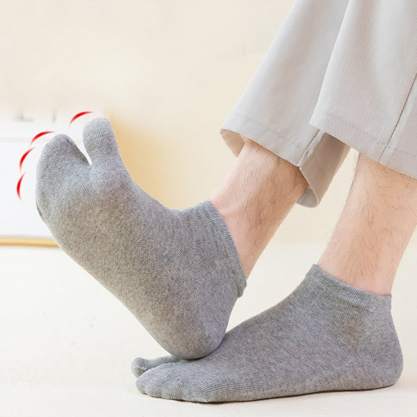 Men’s Split Toe Cotton Ankle Socks – Breathable & Anti-Slip - 3 Pairs