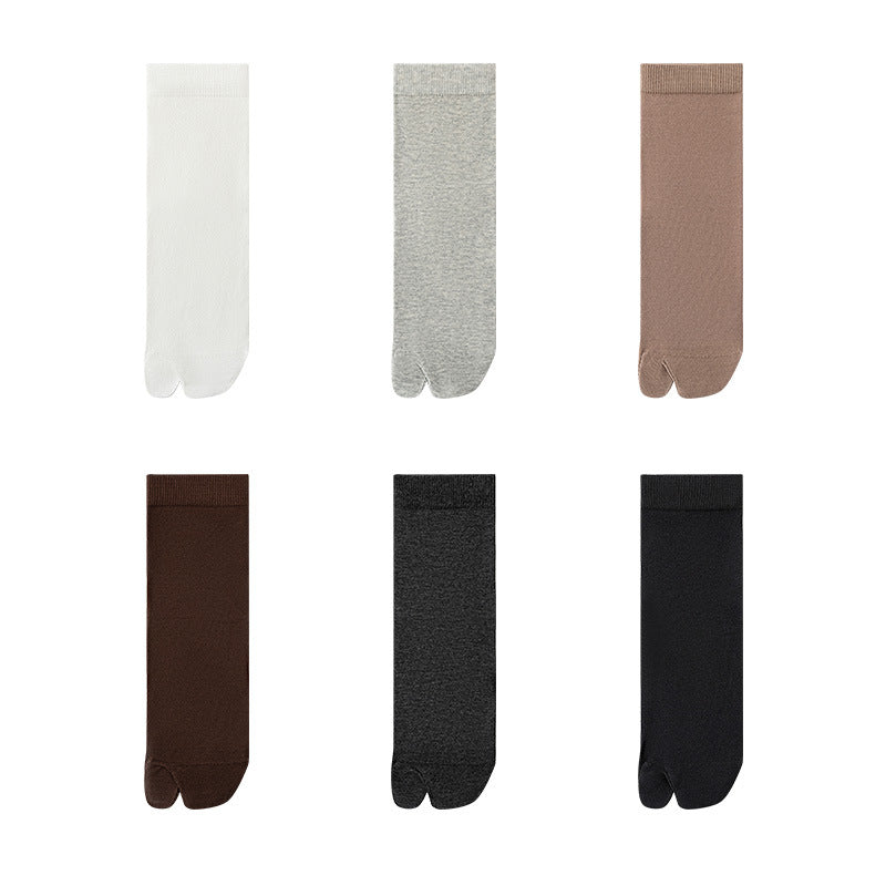 Men’s Split Toe Crew Socks – Breathable Cotton Comfort - 3 Pairs