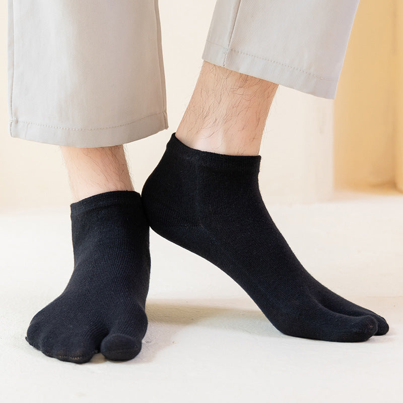 Men’s Split Toe Cotton Ankle Socks – Breathable & Anti-Slip - 3 Pairs