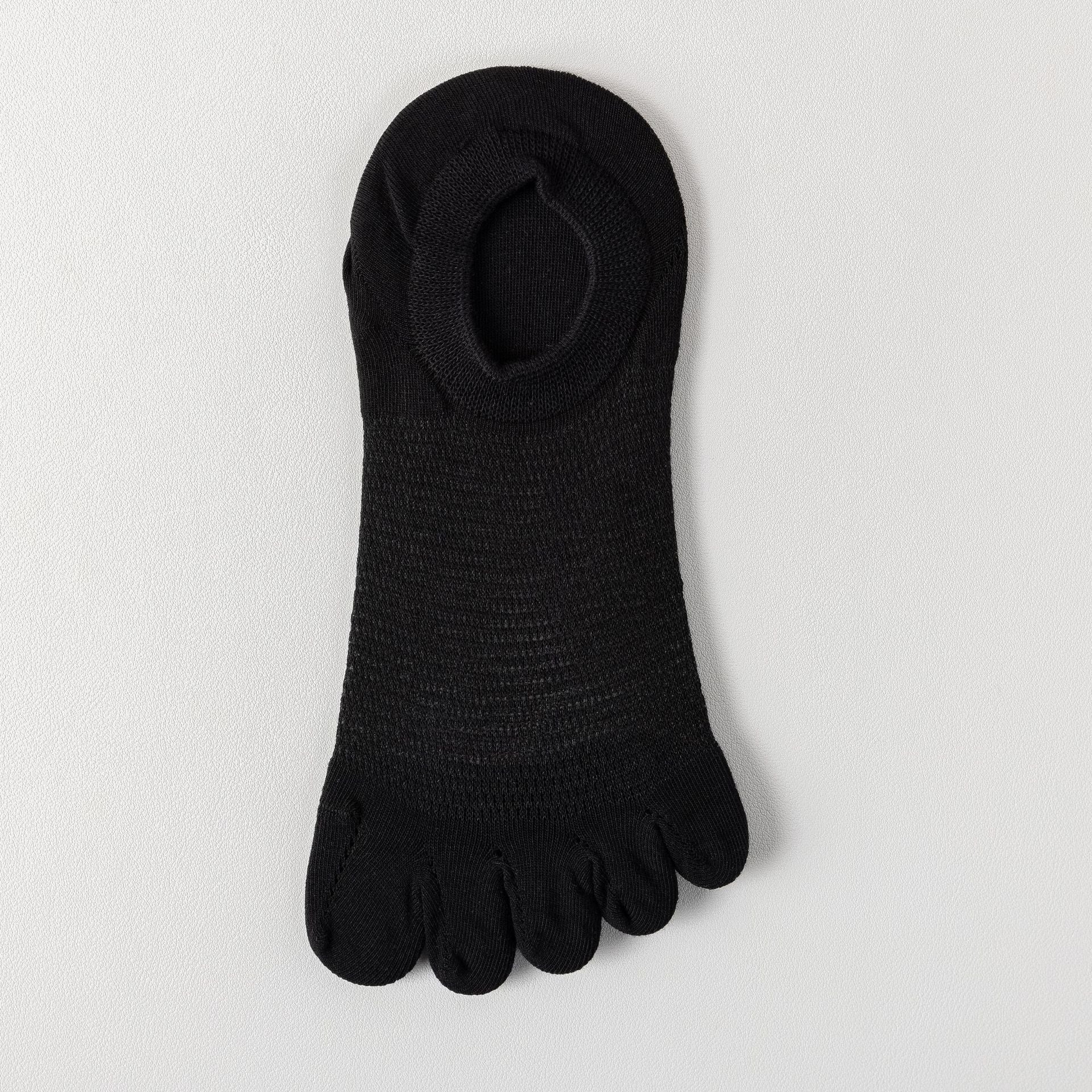 Men’s Breathable Cotton Five Toe No Show Socks – Anti-Slip Liner - 3 Pairs