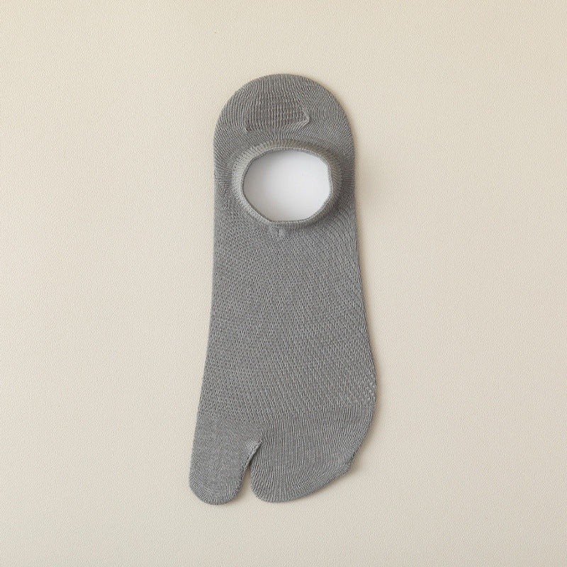 Men’s Split Toe Mesh Low Cut Socks – Breathable Summer Cotton - 3 Pairs