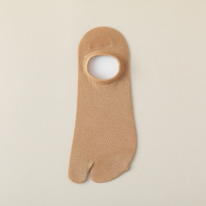 Men’s Split Toe Mesh Low Cut Socks – Breathable Summer Cotton - 3 Pairs