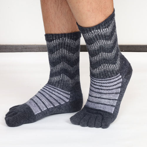 Unisex Merino Wool Five Toe Crew Socks – Warm, Breathable & Anti-Odor - 3 Pairs