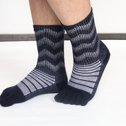 Unisex Merino Wool Five Toe Crew Socks – Warm, Breathable & Anti-Odor - 3 Pairs