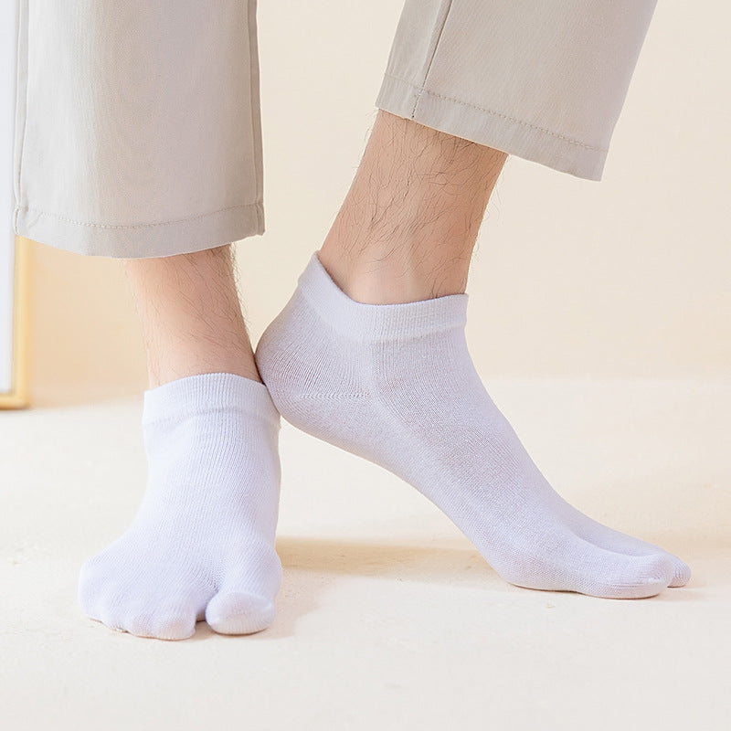Men’s Split Toe Cotton Ankle Socks – Breathable & Anti-Slip - 3 Pairs