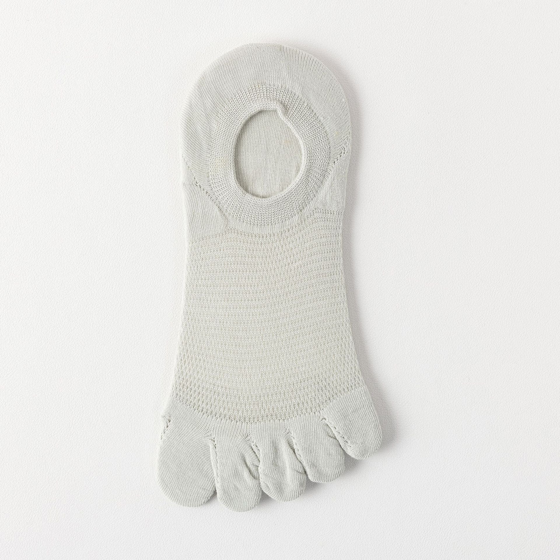 Men’s Breathable Cotton Five Toe No Show Socks – Anti-Slip Liner - 3 Pairs