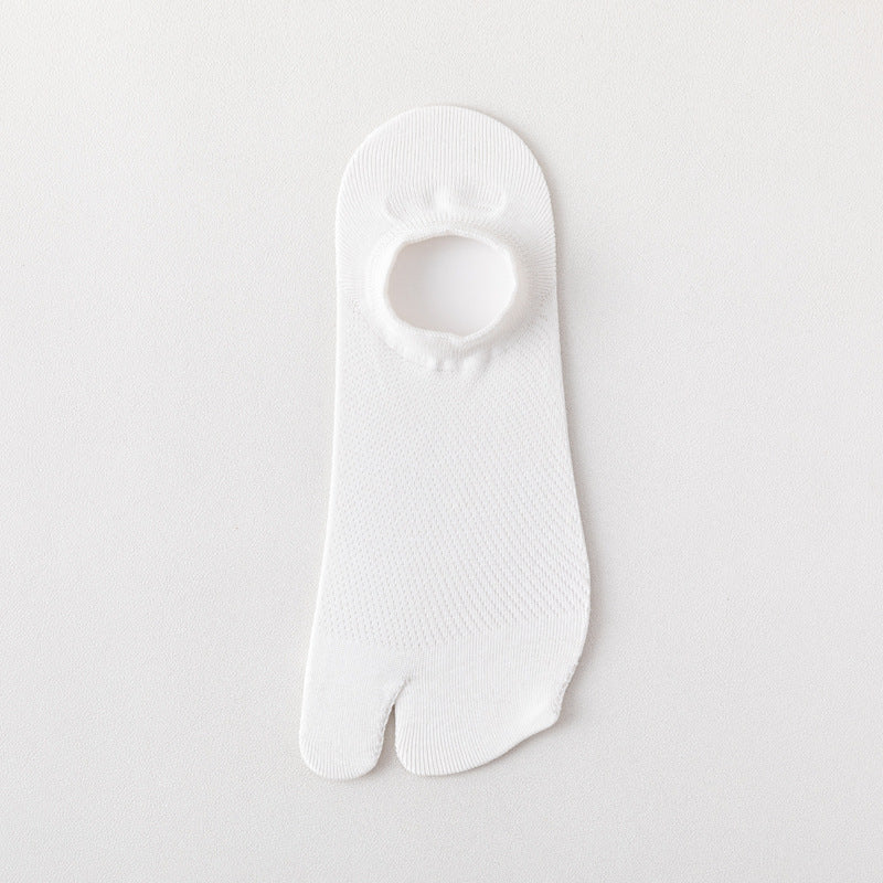 Women’s Split Toe Mesh Low Cut Socks – Breathable Summer Cotton - 3 Pairs