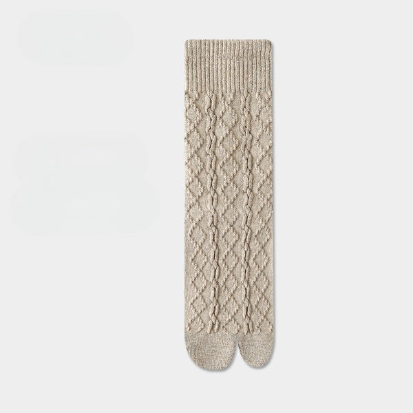 Alpine Warmth Wool Two-Toe Socks – Soft Breathable Split Toe Tabi Socks for Winter Comfort - 3 Pairs