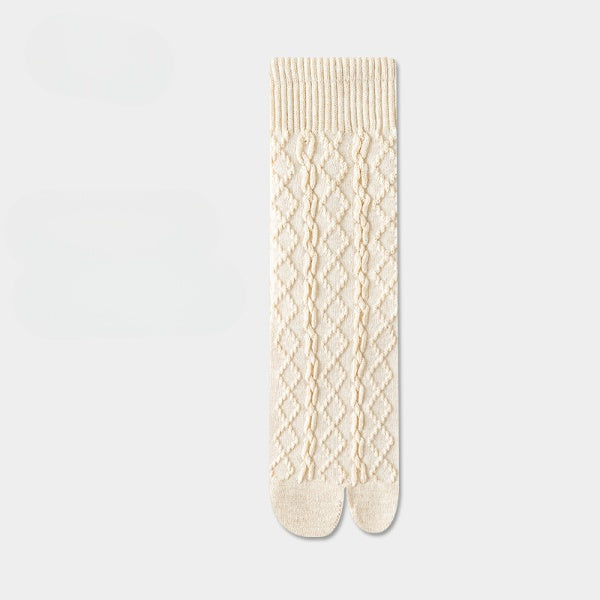 Alpine Warmth Wool Two-Toe Socks – Soft Breathable Split Toe Tabi Socks for Winter Comfort - 3 Pairs