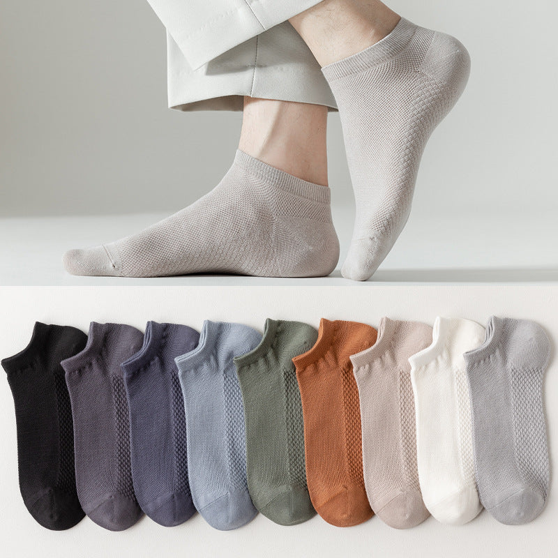Cotton Mesh Low-Cut Socks Men - 3 Pairs