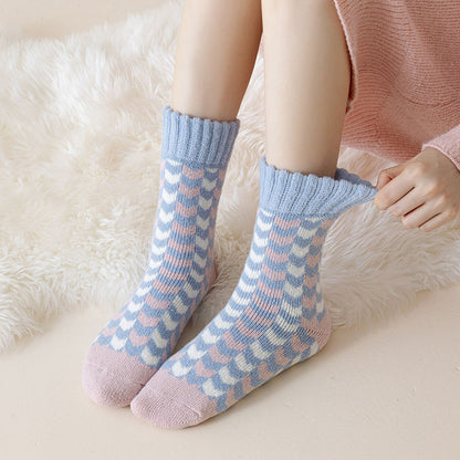 Cozy Charm Pastel Winter Cotton Socks - 2 Pairs