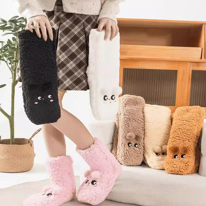 Non-Slip Panda Plush Winter Slipper Socks