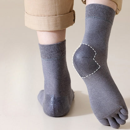 Silicone Heel Secure Toe Socks Men - 3 Pairs