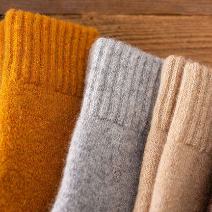 Merino Wool Mid Calf Socks Women - 2 Pairs
