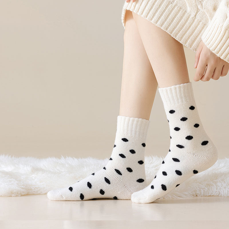 Cozy Dot Thermal Cotton Socks - 2 Pairs