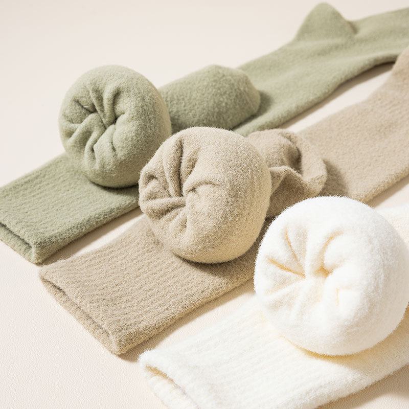 Cozy Luxe Fleece-Lined Home Socks - 2 Pairs