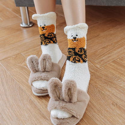 Cozy Paws Fluffy Animal Socks - 2 Pairs