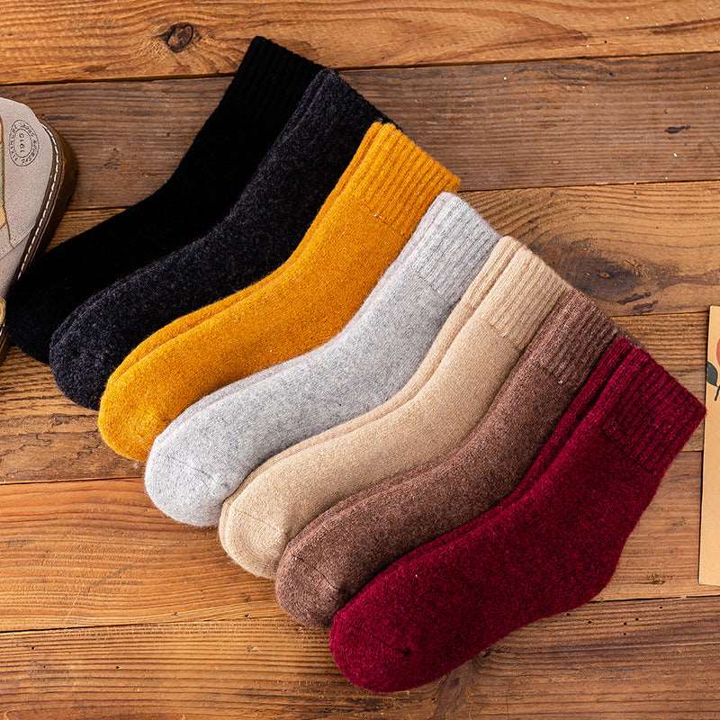 Merino Wool Mid Calf Socks Women - 2 Pairs