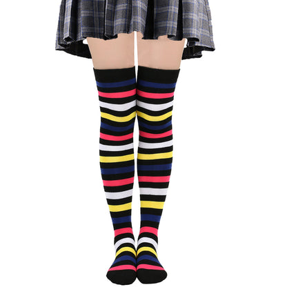 Stripe Over The Knee Socks Women - 3 Pairs