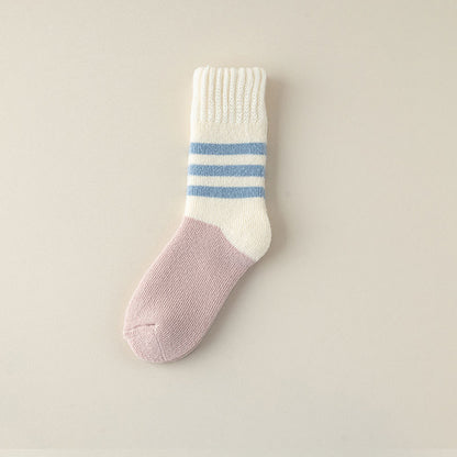 Cozy Charm Pastel Winter Cotton Socks - 2 Pairs