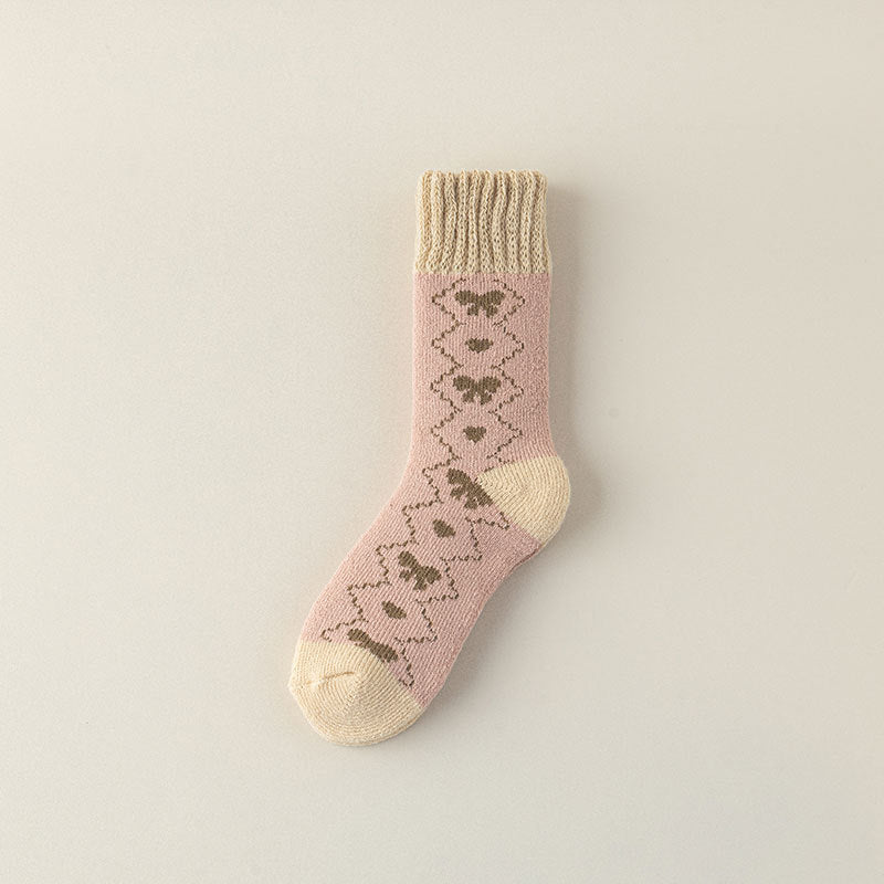 Cozy Elegance Vintage Cotton Socks - 2 Pairs
