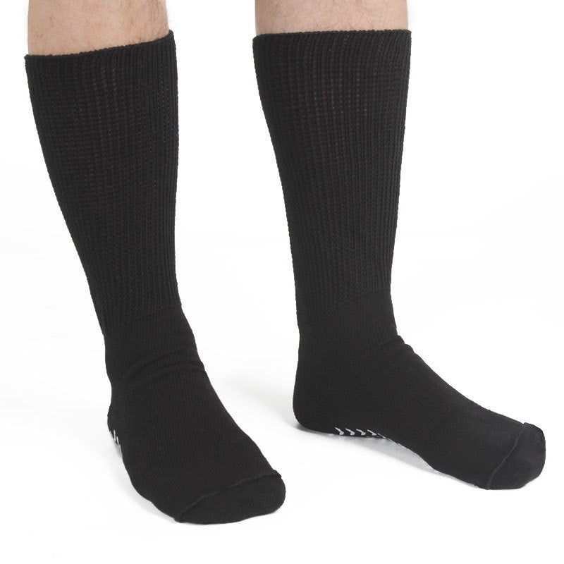 Non-Slip Extra Wide Diabetic Crew Socks - 3 Pairs