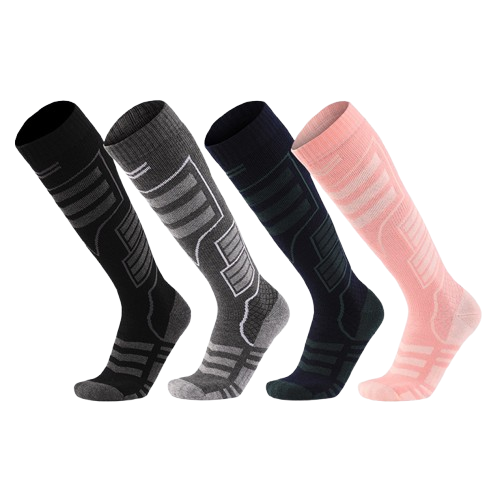 Merino Wool Knee High Ski Socks - 2 Pairs