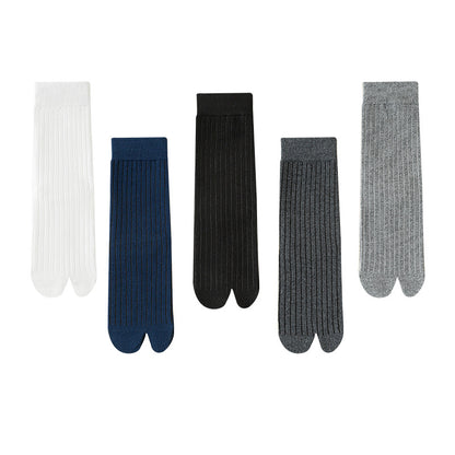 Men’s Split Two-Toe Socks – Japanese Tabi Style Crew Socks - 3 Pairs