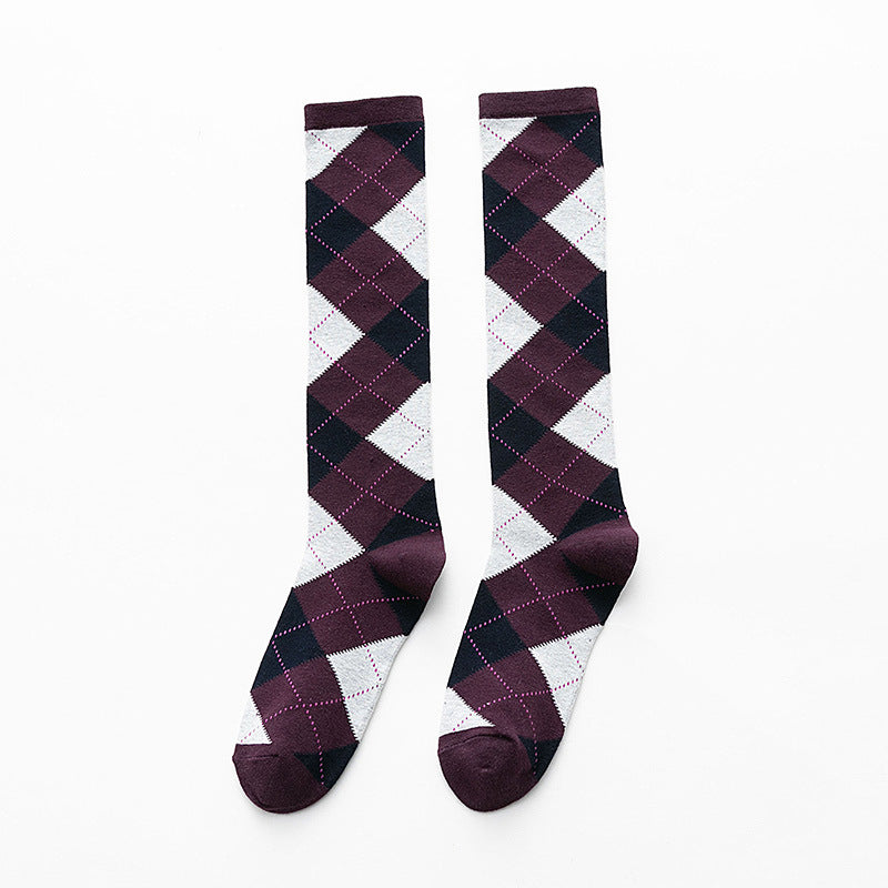Argyle Classic Knee-High Socks - 2 Pairs