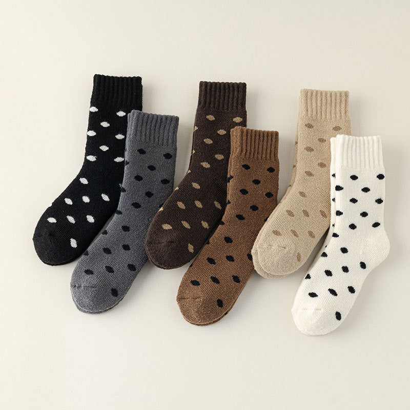 Cozy Dot Thermal Cotton Socks - 2 Pairs