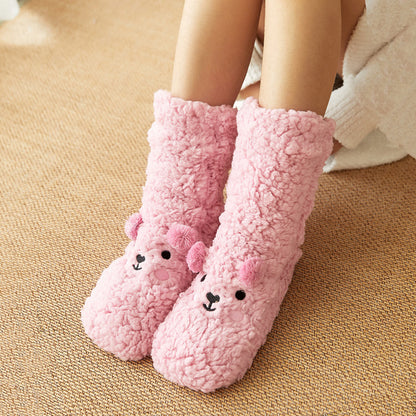 Non-Slip Bear Plush Winter Slipper Socks