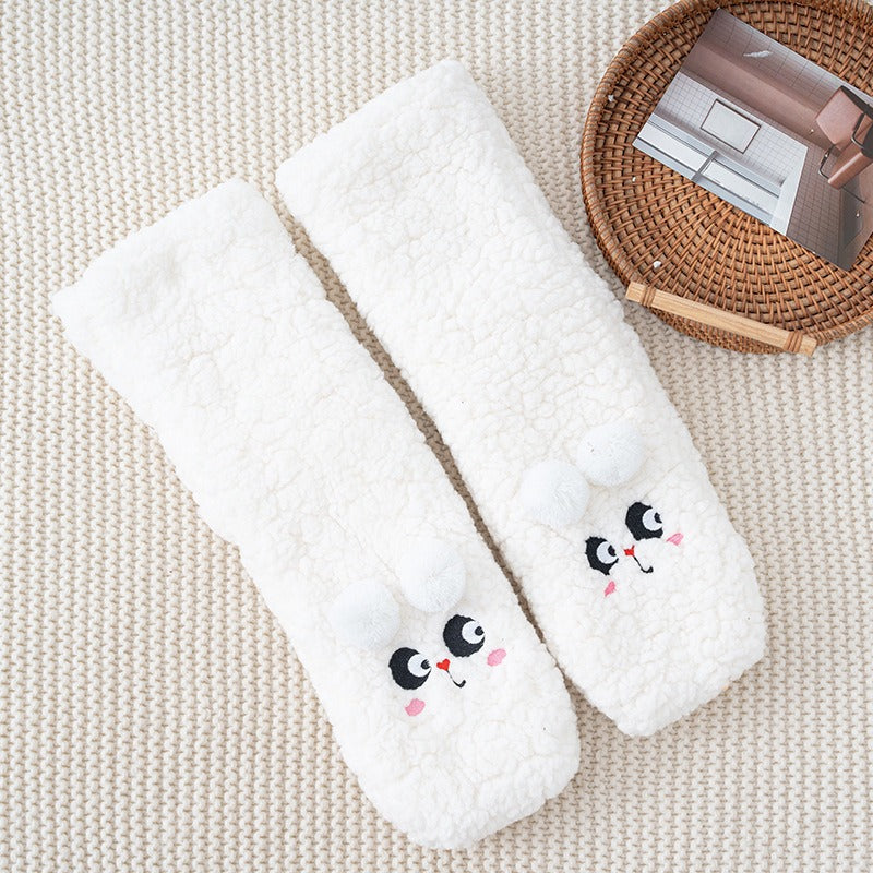 Non-Slip Panda Plush Winter Slipper Socks