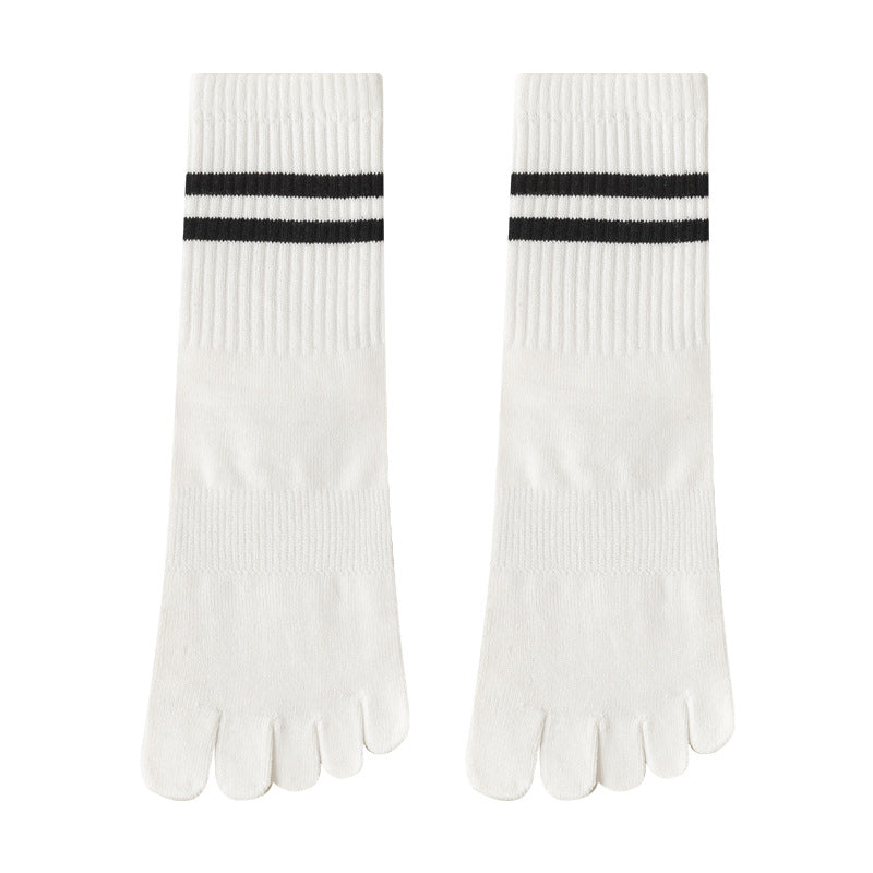 GripFit Stripe Cotton Crew Toe Socks - 3 Pairs