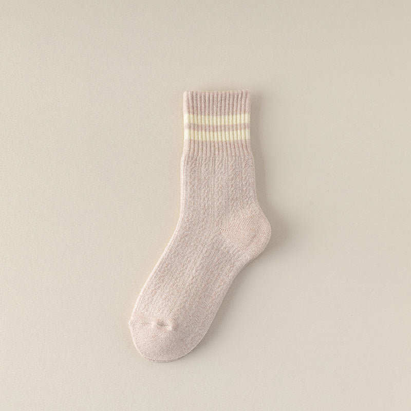 Classic Striped Cozy Crew Socks - 2 Pairs