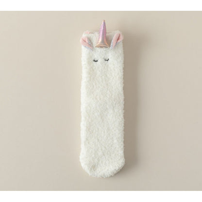 Cozy Unicorn Fleece Home Socks - 2 Pairs