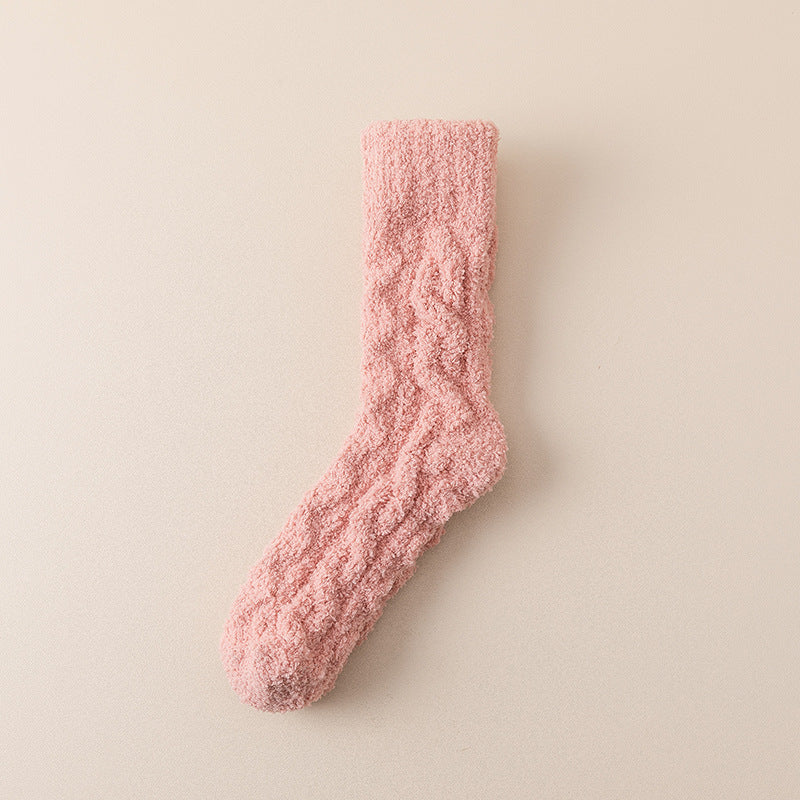 Women Fluffy Bed Socks Crew - 2 Pairs