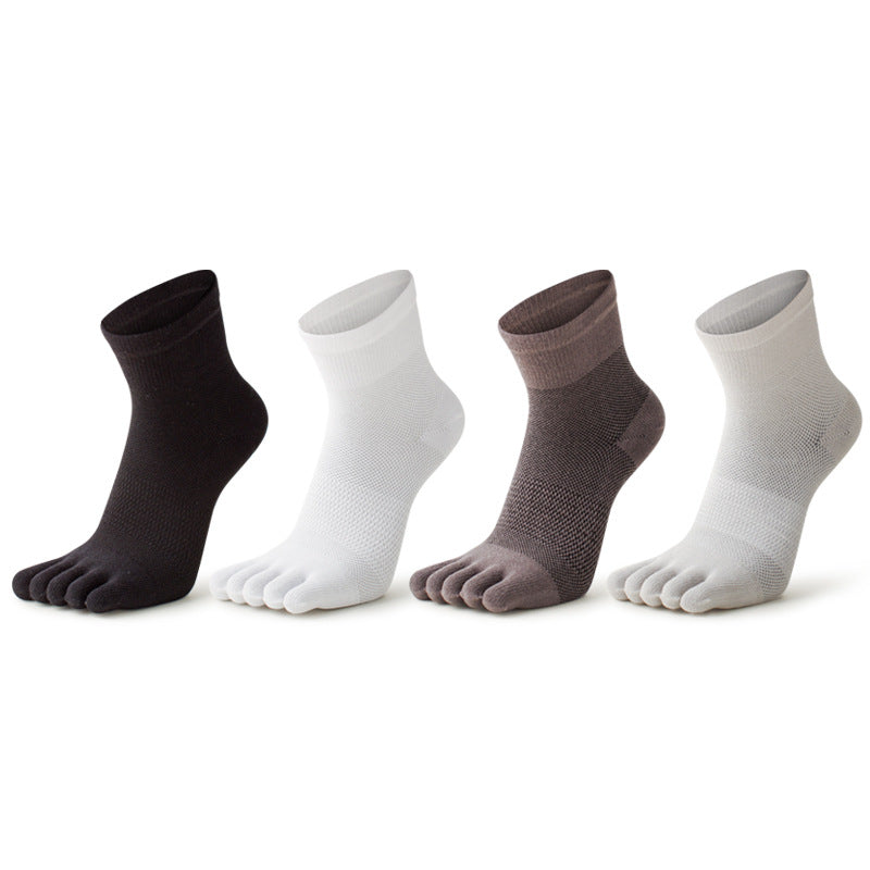 Breathe Fit Cotton Five Toe Socks - 3 Pairs