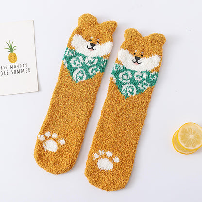Cozy Paws Fluffy Animal Socks - 2 Pairs