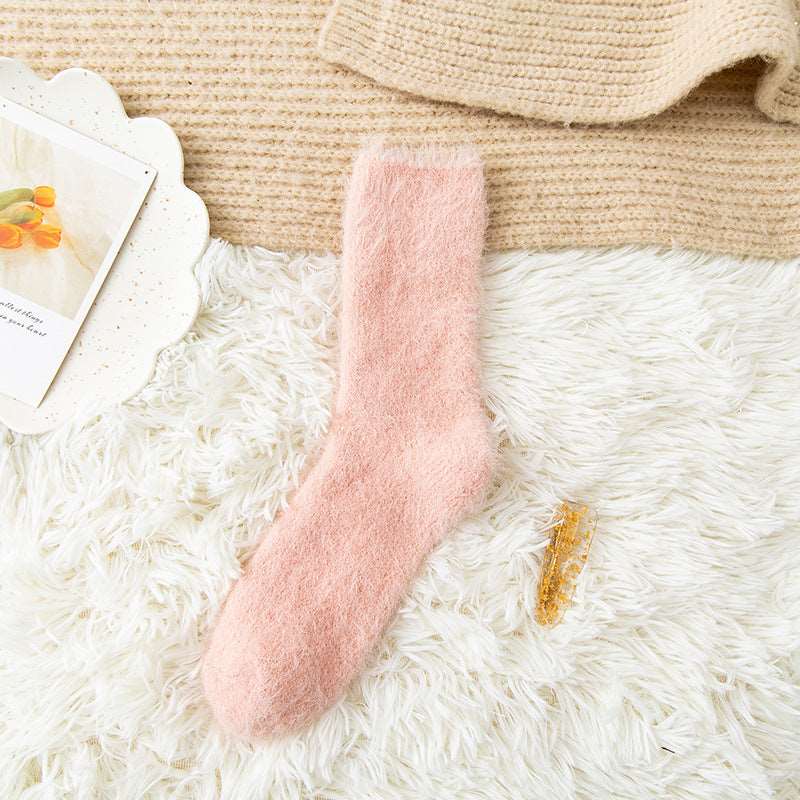 Plush Warm Fuzzy Bed Socks Women