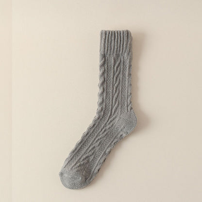 Cloud Bloom Pastel Cable-Knit Socks - 3 Pairs
