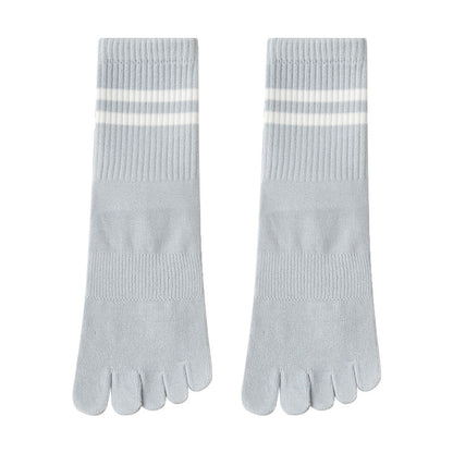 GripFit Stripe Cotton Crew Toe Socks - 3 Pairs