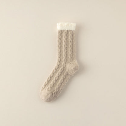 Twisted Pattern Cozy Home Socks - 3 Pairs